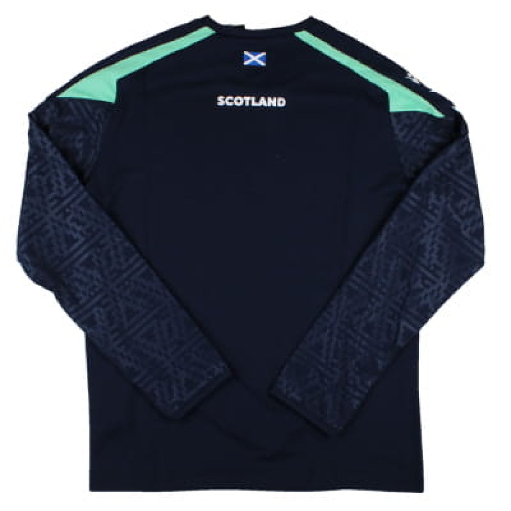 2024-2025 Scotland Rugby LS Training Poly Shirt (Navy) - Kids (Your Name) Product - Hero Shirts Macron   