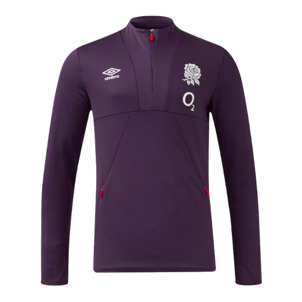 20242025 England Rugby 1/2 Zip Training Fleece (Nightshade)