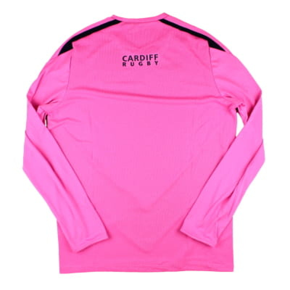 2024-2025 Cardiff Blues Rugby LS Training Shirt (Pink) (Your Name) Product - Hero Shirts Macron   