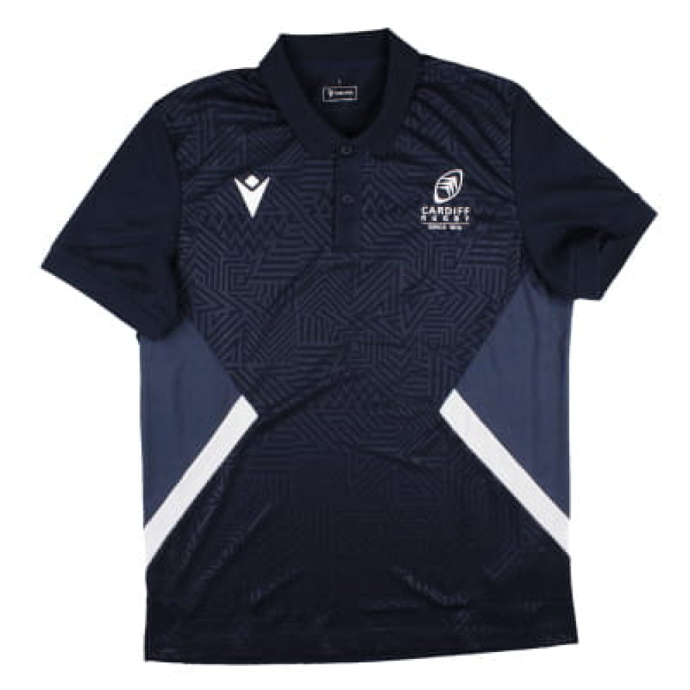 20242025 Cardiff Blues Rugby Travel Polo Shirt (Navy)
