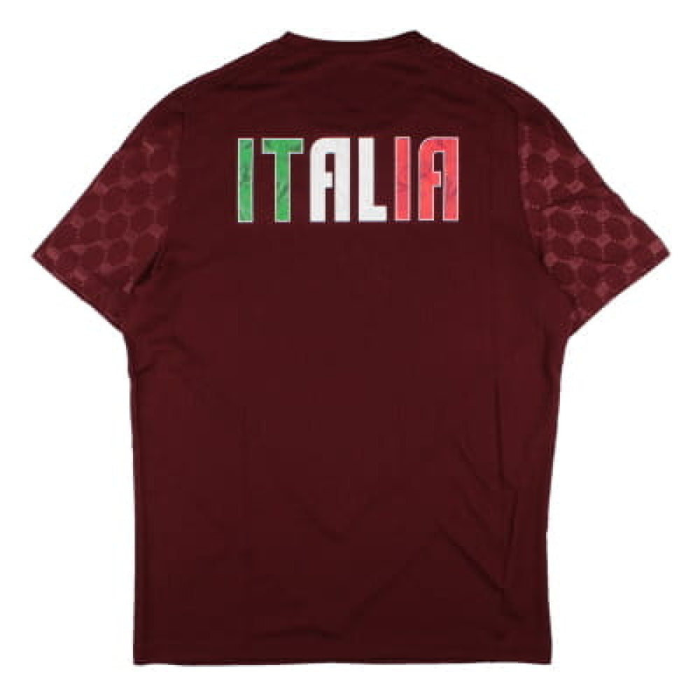 2024-2025 Italy Rugby Training Shirt (Cardinal Red) (Your Name) Product - Hero Shirts Macron   