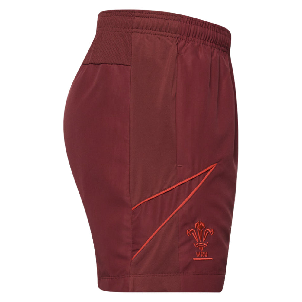 2025-2026 Wales Rugby Travel Bermuda Shorts (Deep Red) Product - Shorts Macron