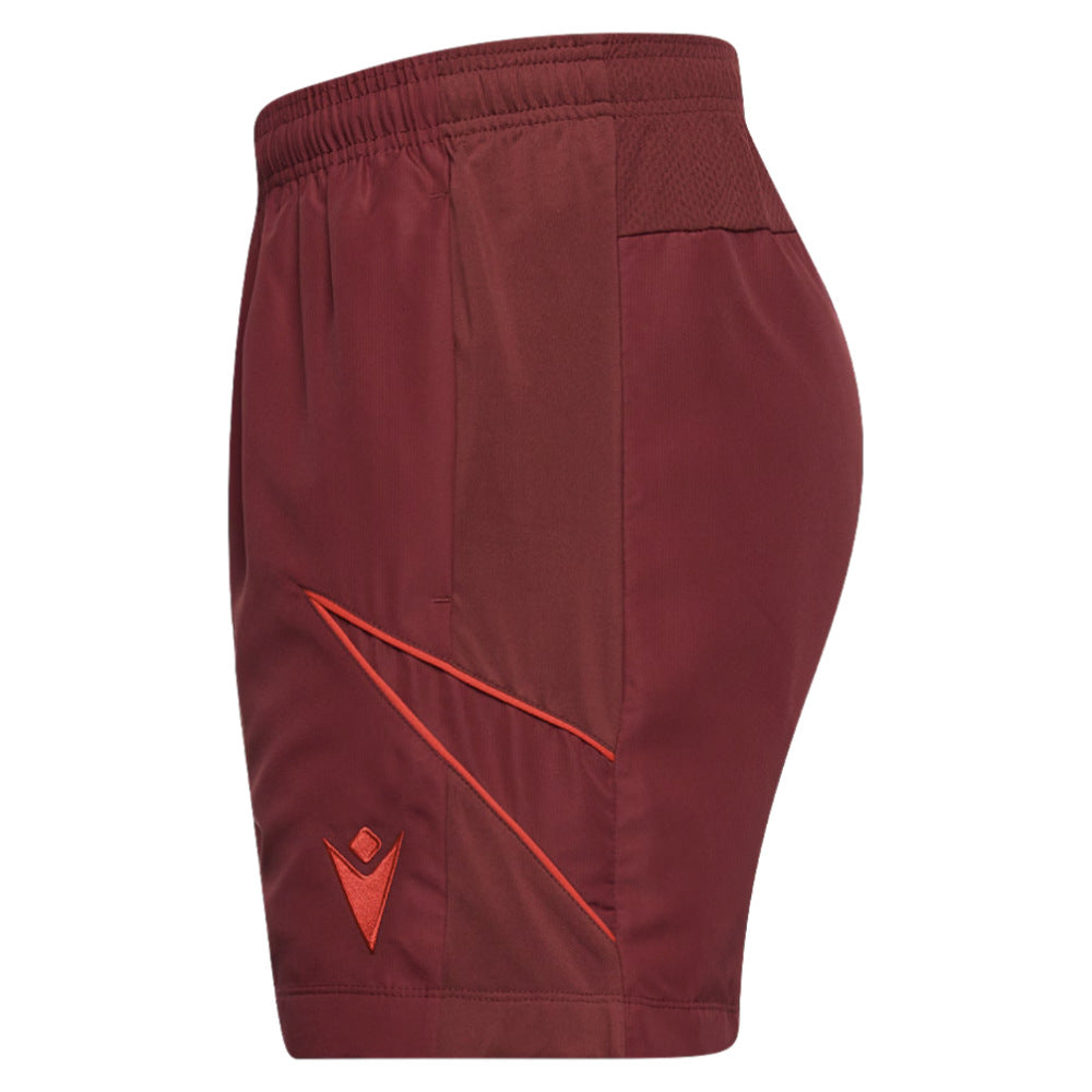 2025-2026 Wales Rugby Travel Bermuda Shorts (Deep Red) Product - Shorts Macron