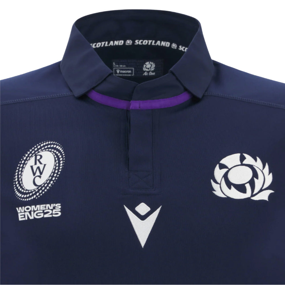 2025-2026 Scotland Home WRWC Poly Rugby Shirt (Kids) Product - Football Shirts Macron