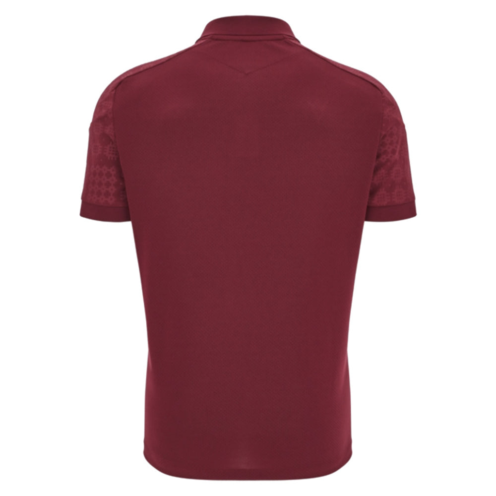 2025-2026 Wales WRU Travel Poly Polo Shirt (Deep Red) Product - Polo Shirts Macron