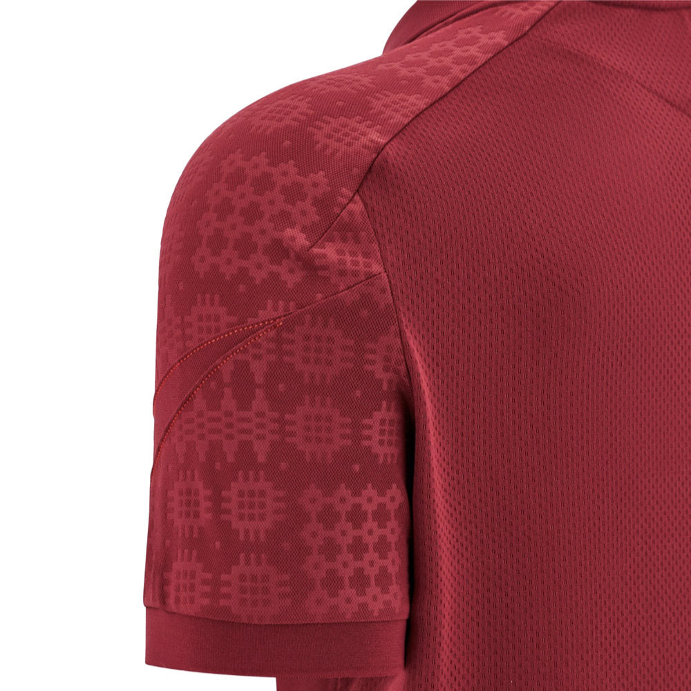 2025-2026 Wales WRU Travel Poly Polo Shirt (Deep Red) Product - Polo Shirts Macron
