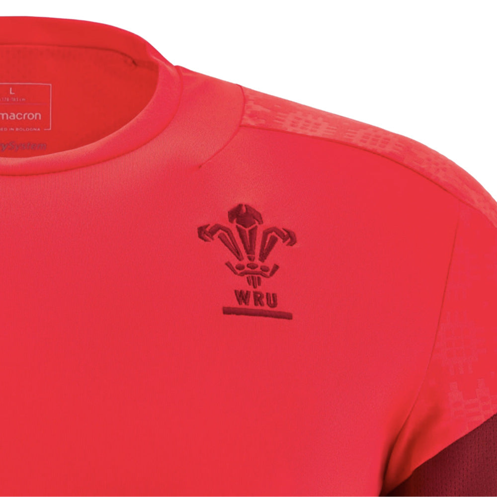 2025-2026 Wales WRU Training Player Shirt (Red) Product - Training Shirts Macron