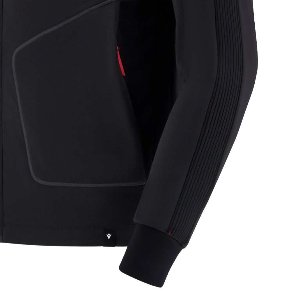 2025-2026 Wales Anthem Jacket (Black) Product - Jackets Macron