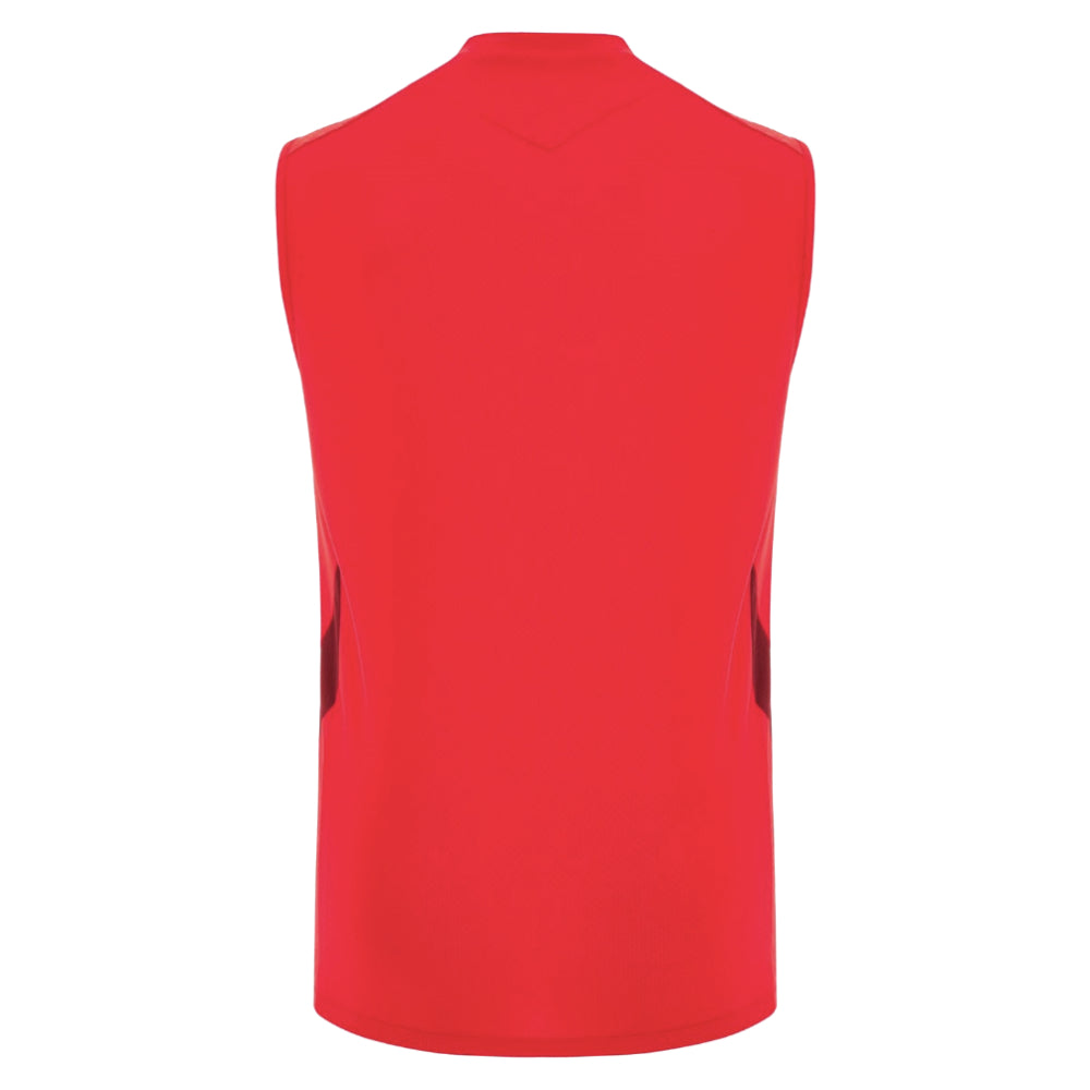 2025-2026 Wales Rugby Training Sleeveless Shirt (Red) (Your Name) Product - Hero Shirts Macron