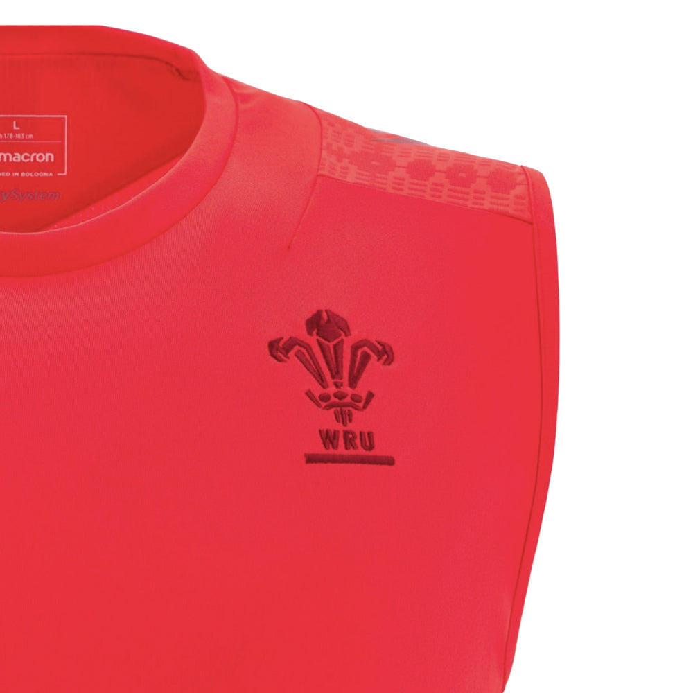 2025-2026 Wales Rugby Training Sleeveless Shirt (Red) Product - Sleeveless Macron