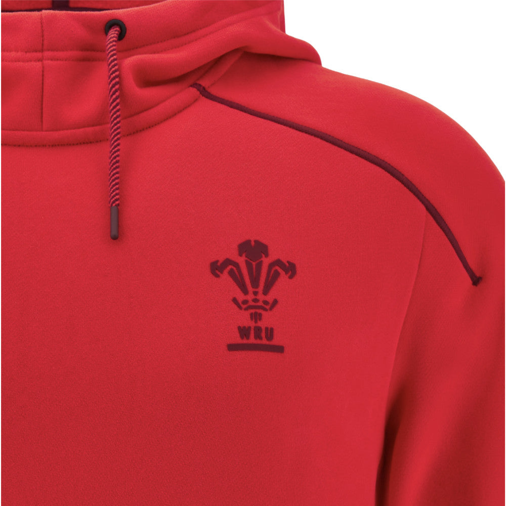 2025-2026 Wales WRU Ath Travel Player Hoody (Red) Product - Hoodies Macron