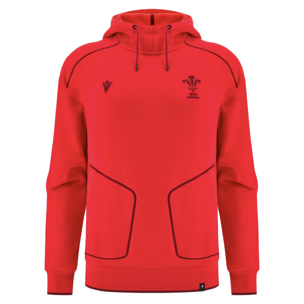 2025-2026 Wales WRU Ath Travel Player Hoody (Red) Product - Hoodies Macron