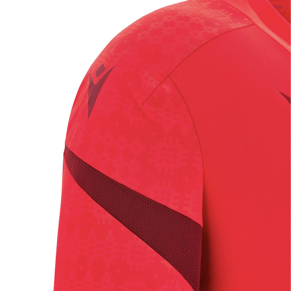 2025-2026 Wales WRU Player Training Shirt (Red) - Kids Product - Training Shirts Macron