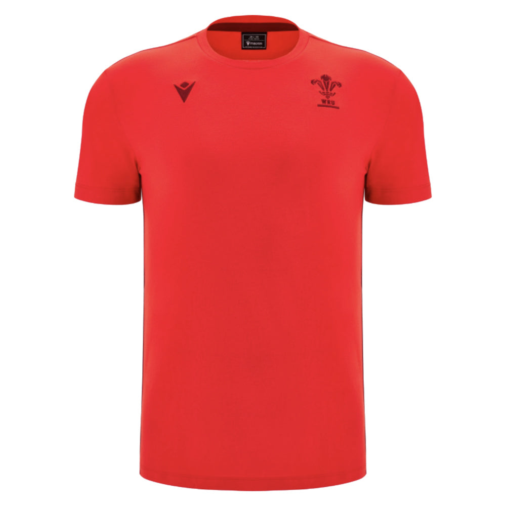 2025-2026 Wales WRU Travel Cotton Tee (Red) - Kids Product - T-Shirt Macron