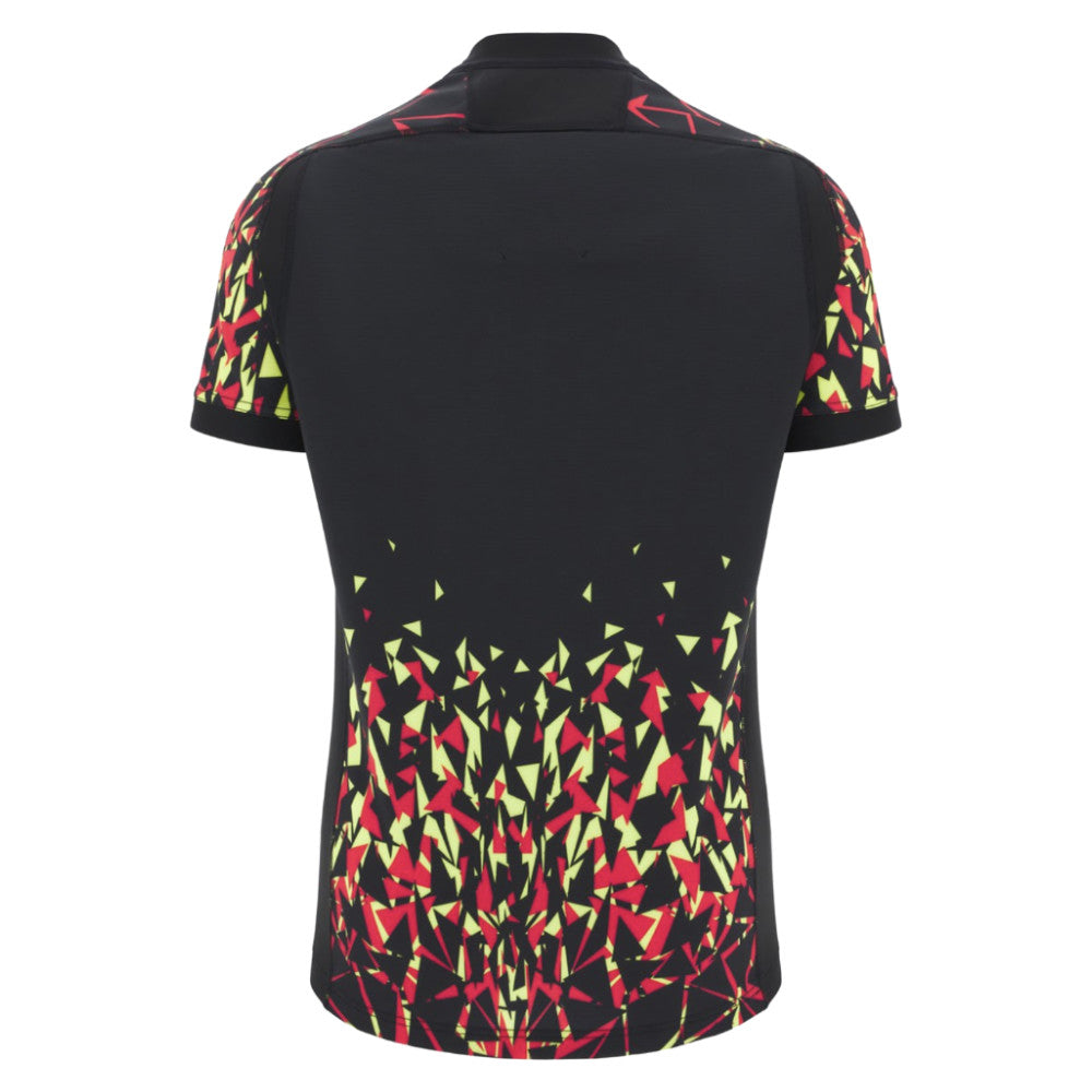 2025-2026 Wales WRU Rugby Training Jersey (Black) Product - Training Shirts Macron