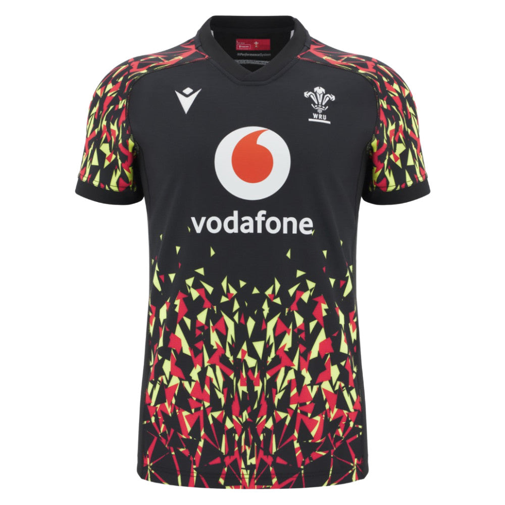 2025-2026 Wales WRU Rugby Training Jersey (Black) Product - Training Shirts Macron