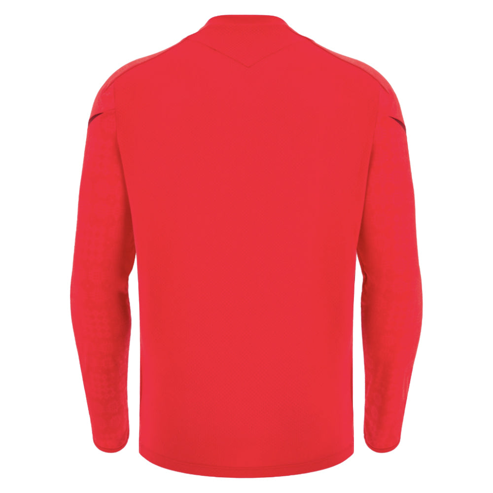 2025-2026 Wales WRU Rugby LS Player Training Shirt (Red) (Your Name) Product - Hero Shirts Macron