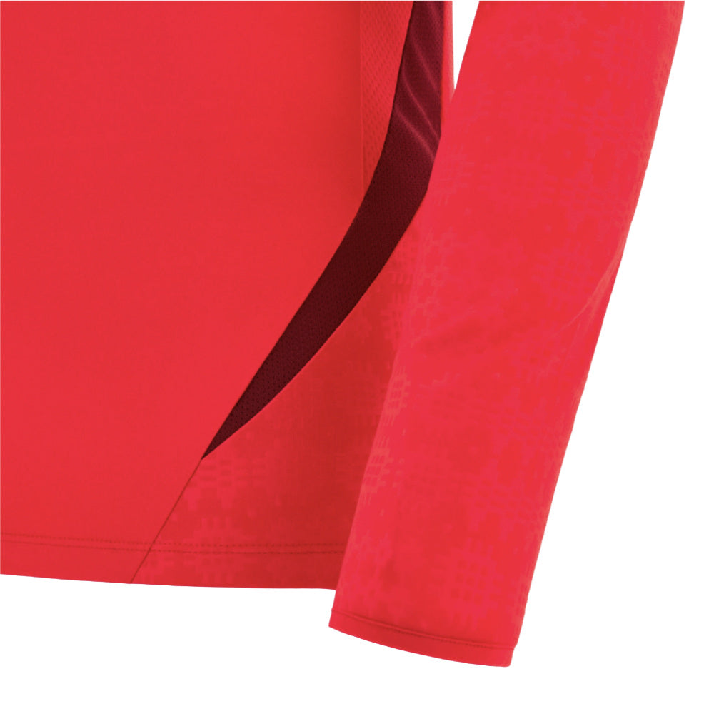 2025-2026 Wales WRU Rugby LS Player Training Shirt (Red) Product - Training Shirts Macron