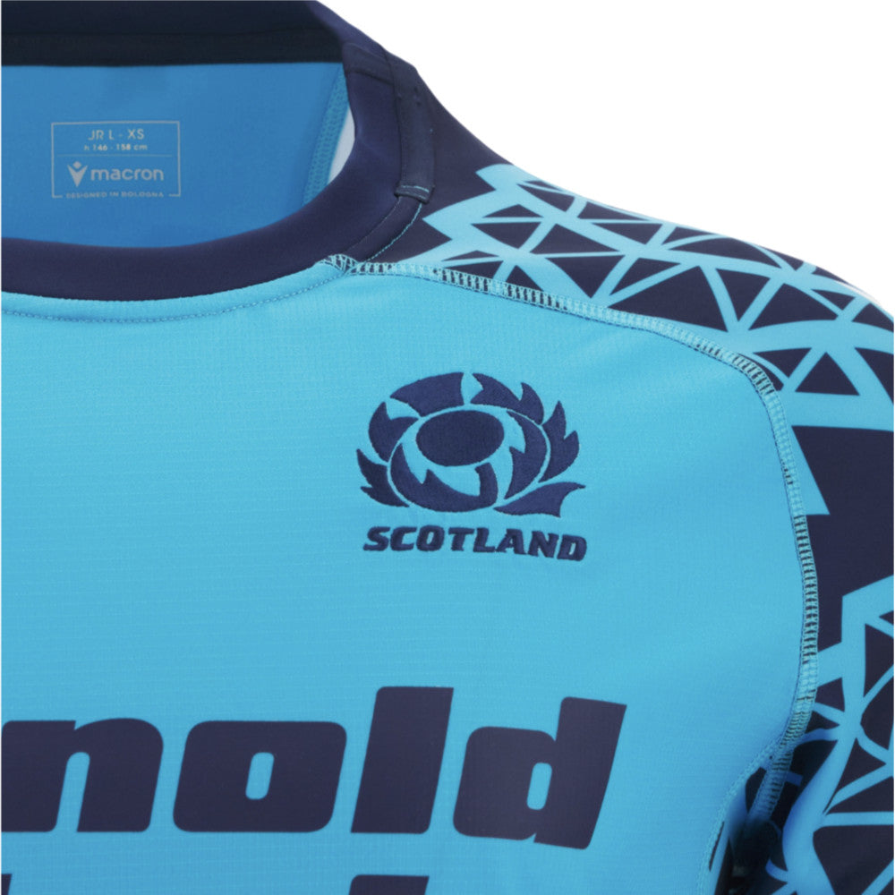 2025-2026 Scotland Rugby Training Jersey (Navy-Sky) - Kids Product - Training Shirts Macron