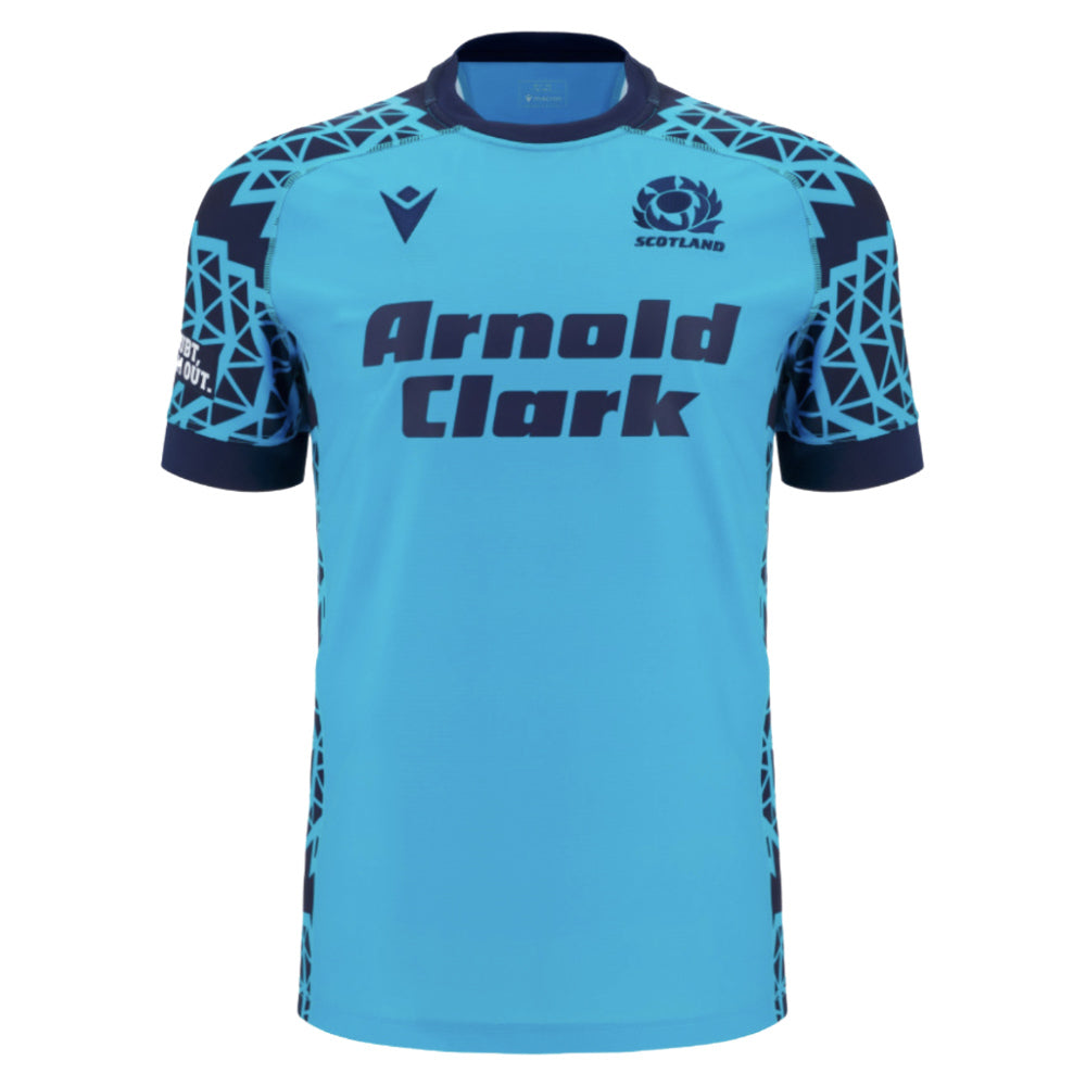 2025-2026 Scotland Rugby Training Jersey (Navy-Sky) - Kids Product - Training Shirts Macron