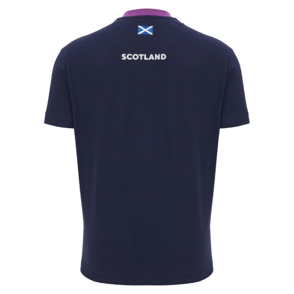 2025-2026 Scotland Rugby Ath Cotton Tee (Navy) Product - T-Shirt Macron
