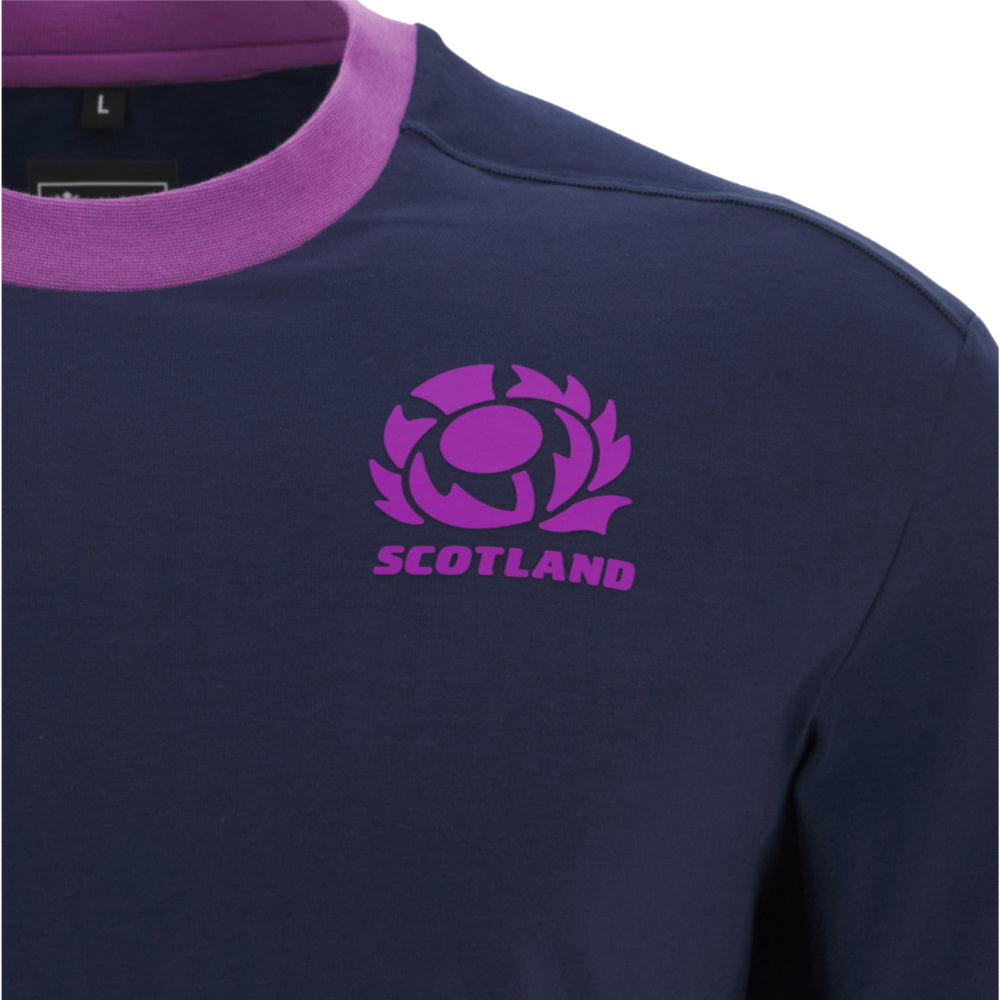 2025-2026 Scotland Rugby Ath Cotton Tee (Navy) Product - T-Shirt Macron
