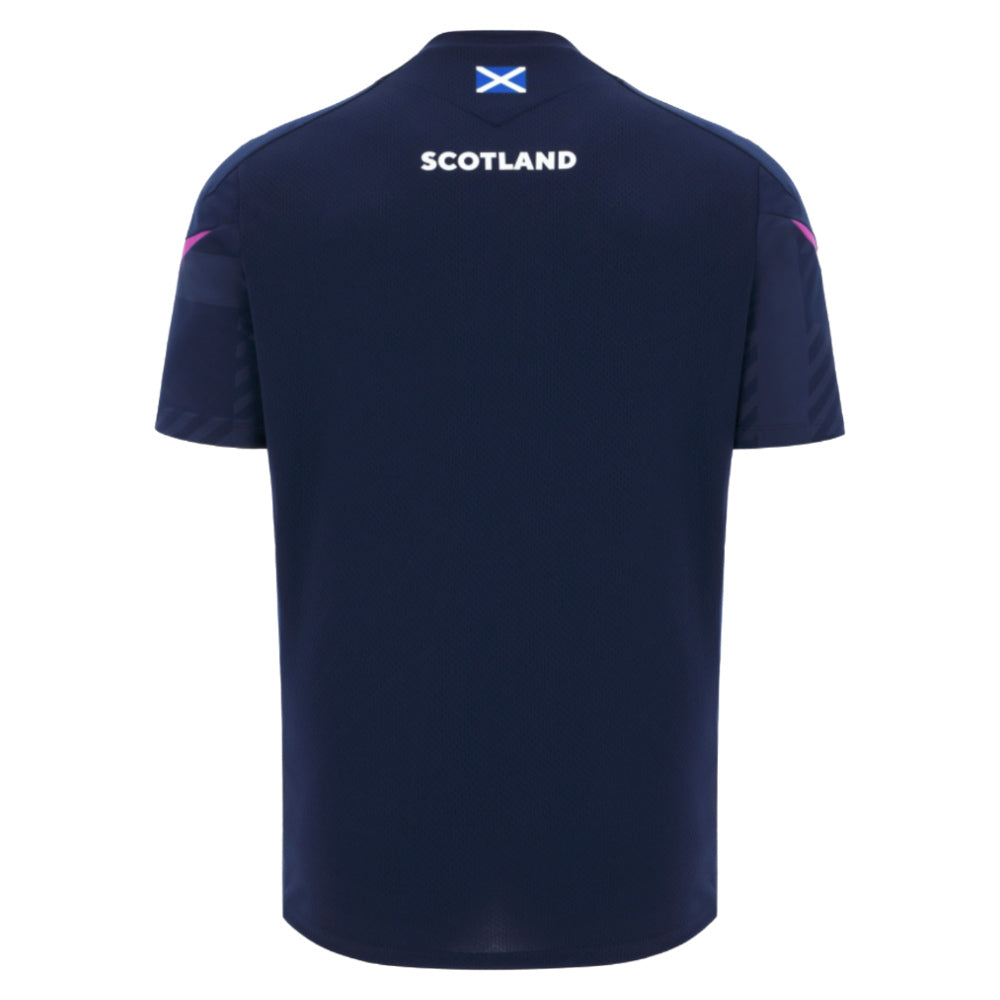 2025-2026 Scotland Rugby Training Poly Shirt (Navy) - Kids (Your Name) Product - Hero Shirts Macron
