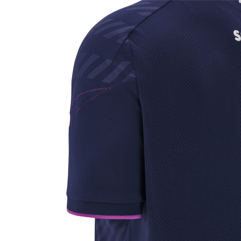 2025-2026 Scotland Rugby Travel Poly Polo Shirt (Navy) Product - Polo Shirts Macron