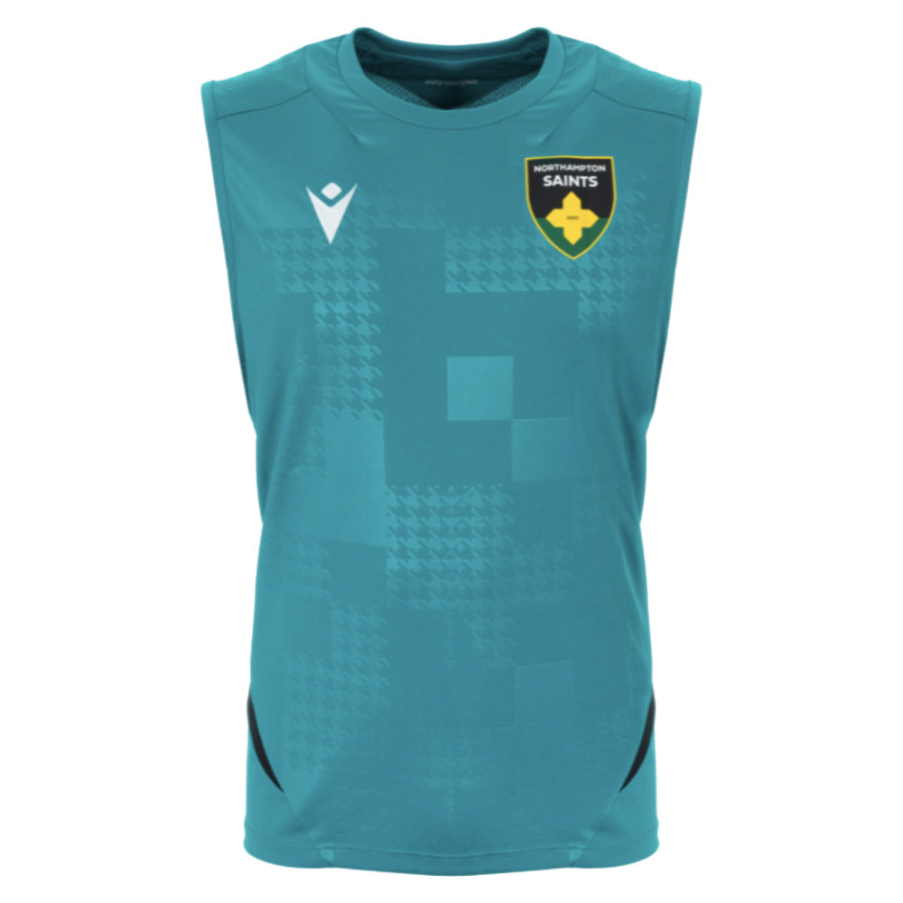 2025-2026 Northampton Saints Training Sleeveless Shirt (Green) Product - Sleeveless Macron