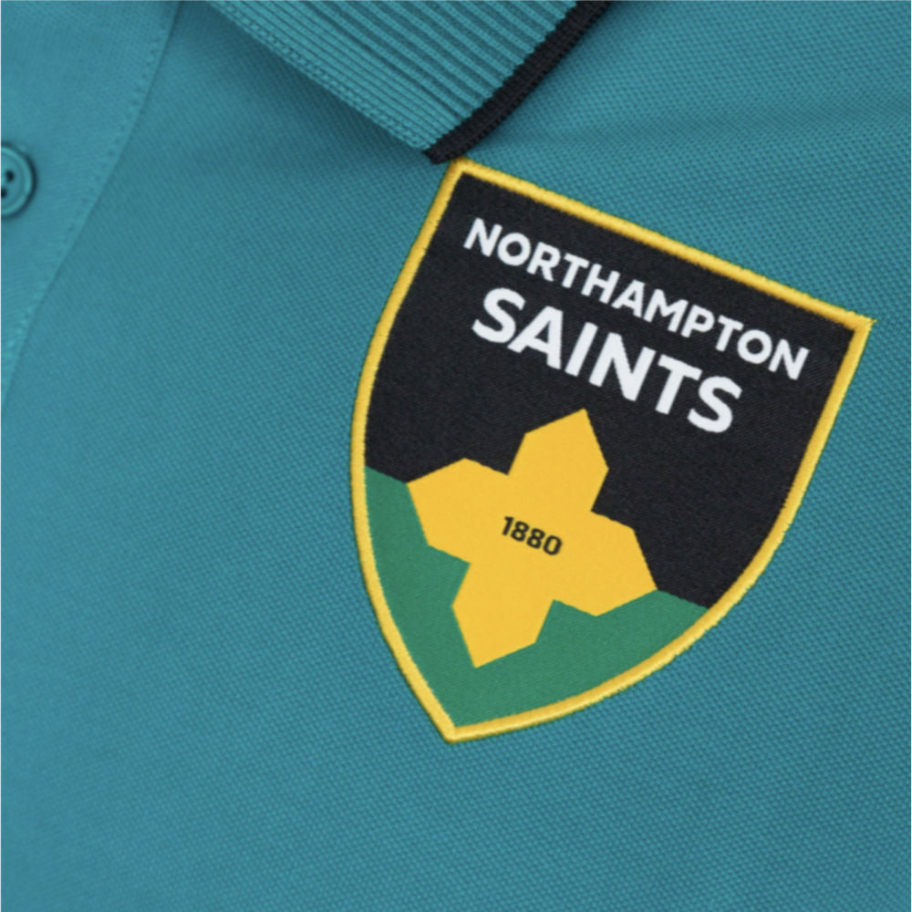2025-2026 Northampton Saints Cotton Polo Shirt (Green) Product - Polo Shirts Macron