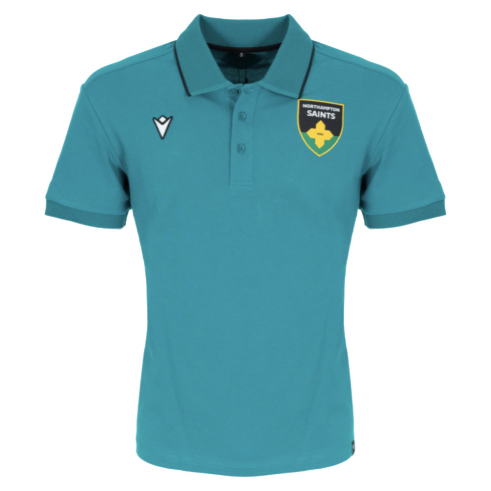 2025-2026 Northampton Saints Cotton Polo Shirt (Green) Product - Polo Shirts Macron
