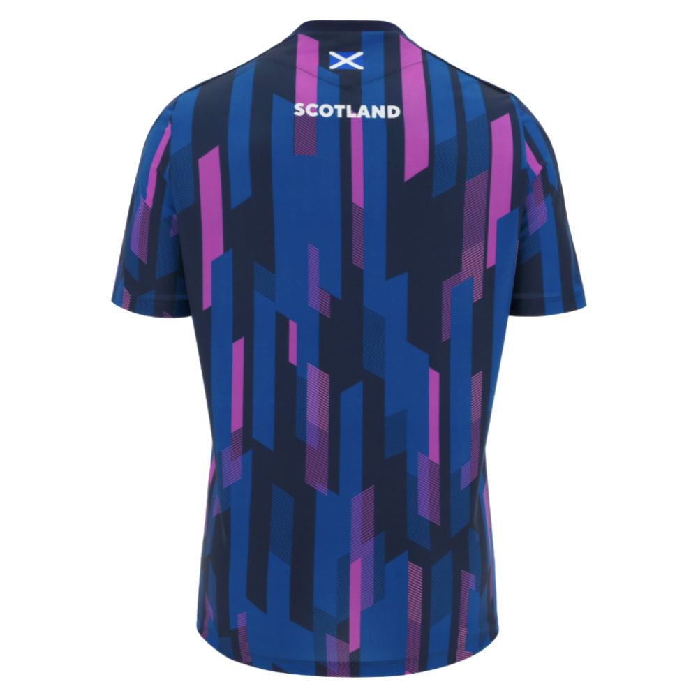 2025-2026 Scotland Rugby Warm Up Shirt (Navy) - Kids Product - Training Shirts Macron