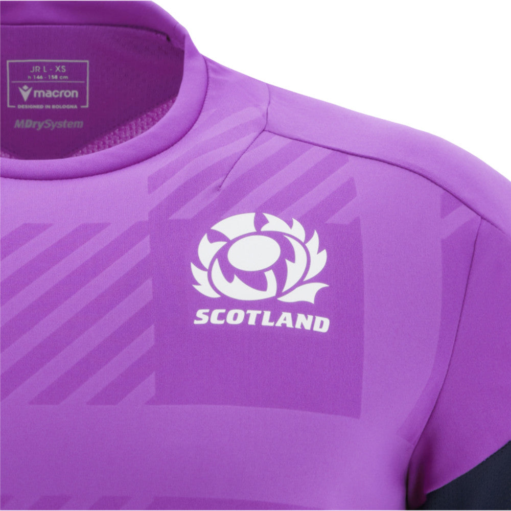 2025-2026 Scotland Rugby Training Poly Shirt (Purple) - Kids Product - Training Shirts Macron