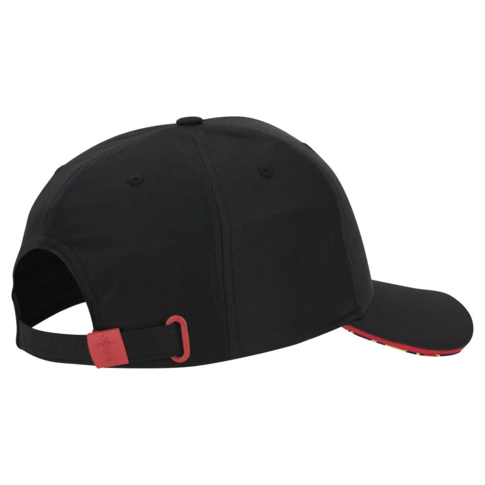 2025-2026 Wales WRU Custom Cap Curved Visor (Black) Product - Headwear Macron