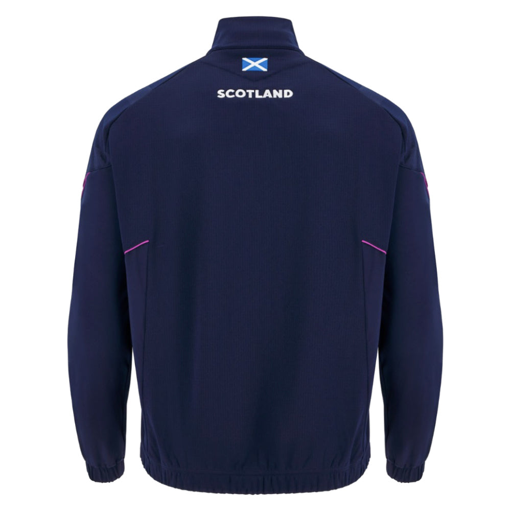 2025-2026 Scotland Rugby Travel Full Zip Hoody (Navy) - Kids Product - Hoodies Macron