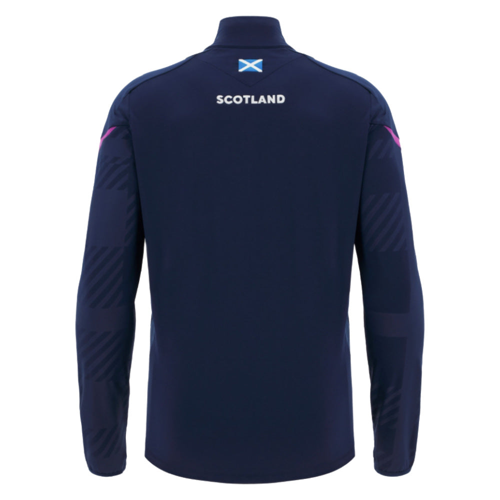2025-2026 Scotland Rugby 1/4 Zip Training Top (Navy) - Kids Product - Training Tops Macron