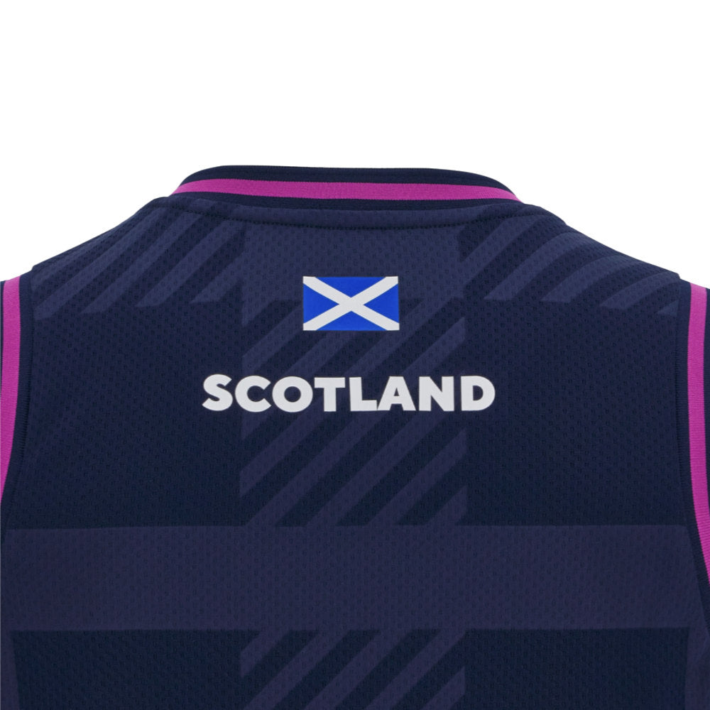 2025-2026 Scotland Rugby Basketball Singlet (Navy) Product - Sleeveless Macron