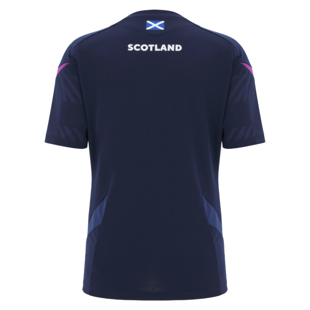 2025-2026 Scotland Rugby Training Shirt (Navy) - Womens (Your Name) Product - Hero Shirts Macron