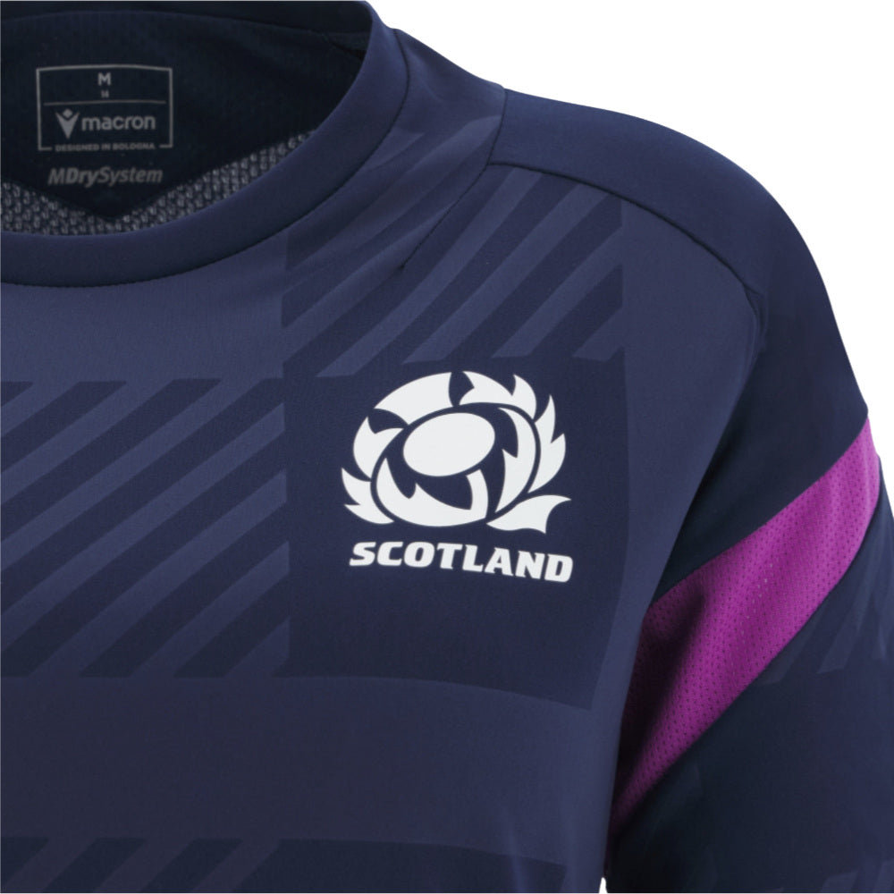 2025-2026 Scotland Rugby Training Shirt (Navy) - Womens Product - Training Shirts Macron