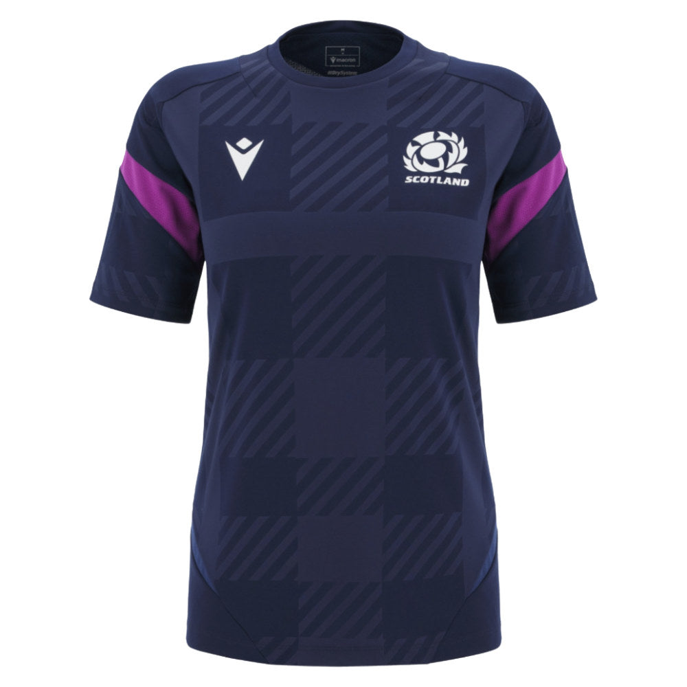 2025-2026 Scotland Rugby Training Shirt (Navy) - Womens (Your Name) Product - Hero Shirts Macron