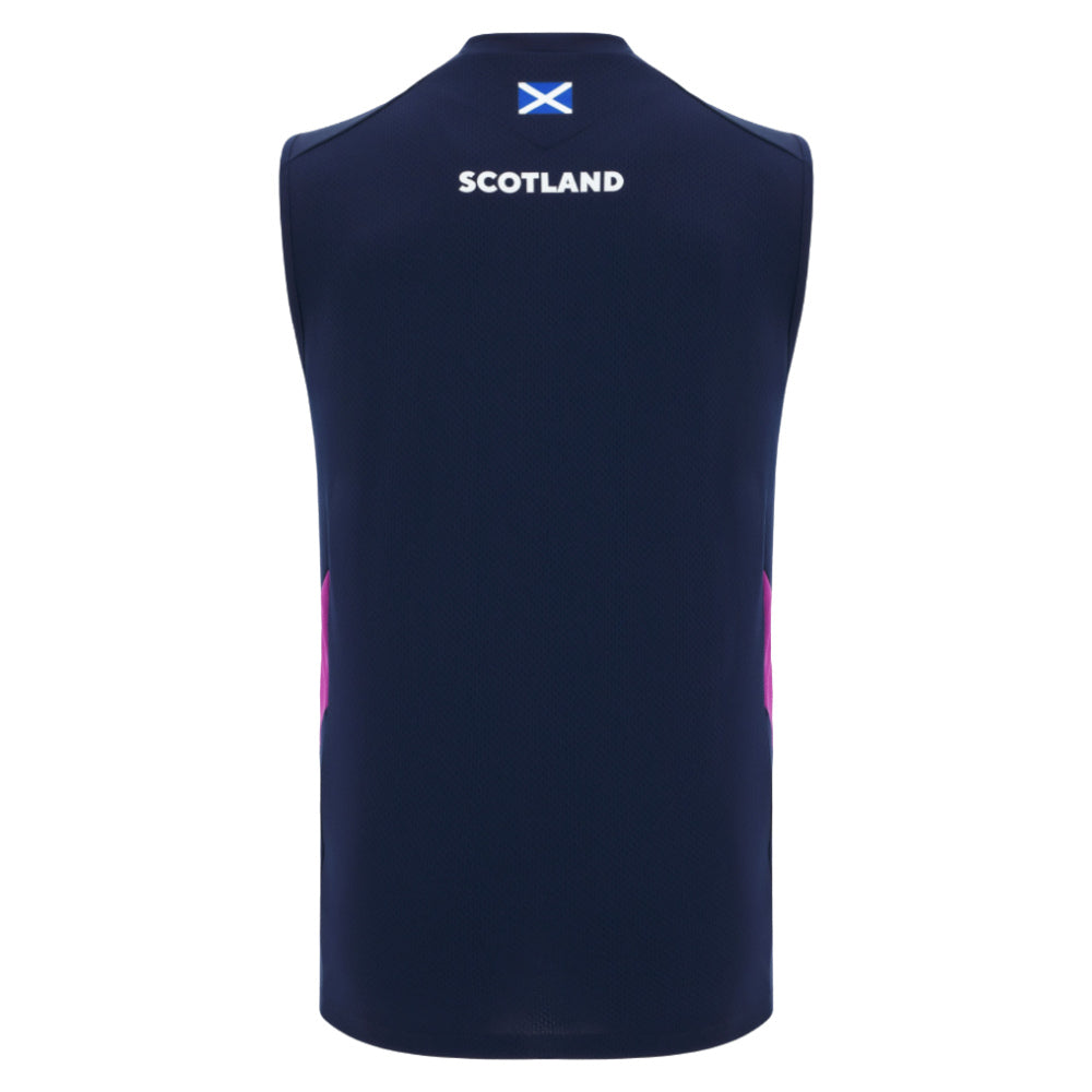 2025-2026 Scotland Poly Sleeveless Training Shirt (Navy) (Your Name) Product - Hero Shirts Macron