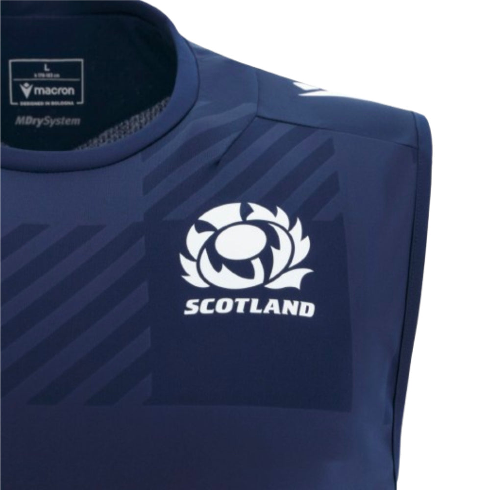 2025-2026 Scotland Poly Sleeveless Training Shirt (Navy) Product - Sleeveless Macron