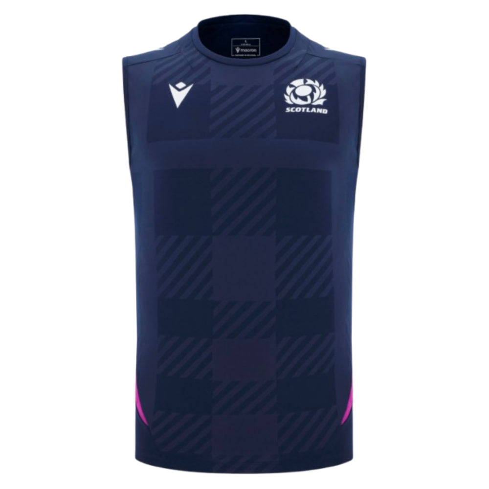 2025-2026 Scotland Poly Sleeveless Training Shirt (Navy) Product - Sleeveless Macron