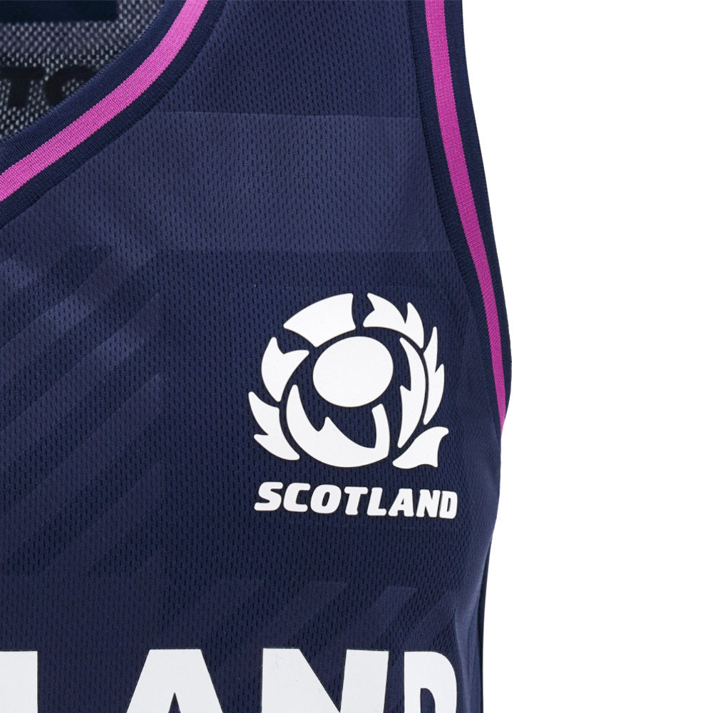 2025-2026 Scotland Rugby Training Singlet (Navy) - Womens Product - Sleeveless Macron