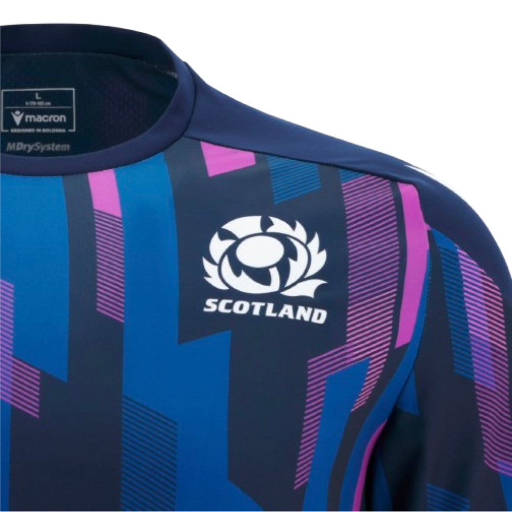 2025-2026 Scotland Rugby Warm Up Shirt (Navy) Product - Training Shirts Macron