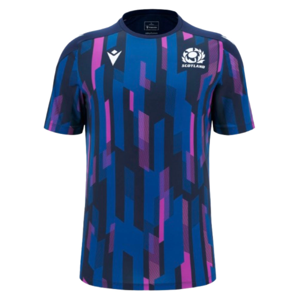 2025-2026 Scotland Rugby Warm Up Shirt (Navy) (Your Name) Product - Hero Shirts Macron