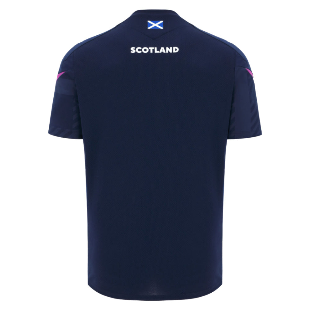 2025-2026 Scotland Rugby Training Poly Shirt (Navy) (Your Name) Product - Hero Shirts Macron