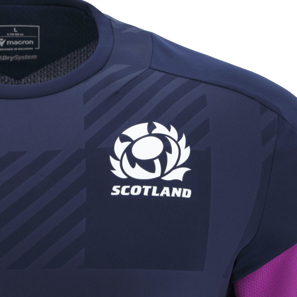 2025-2026 Scotland Rugby Training Poly Shirt (Navy) Product - Training Shirts Macron