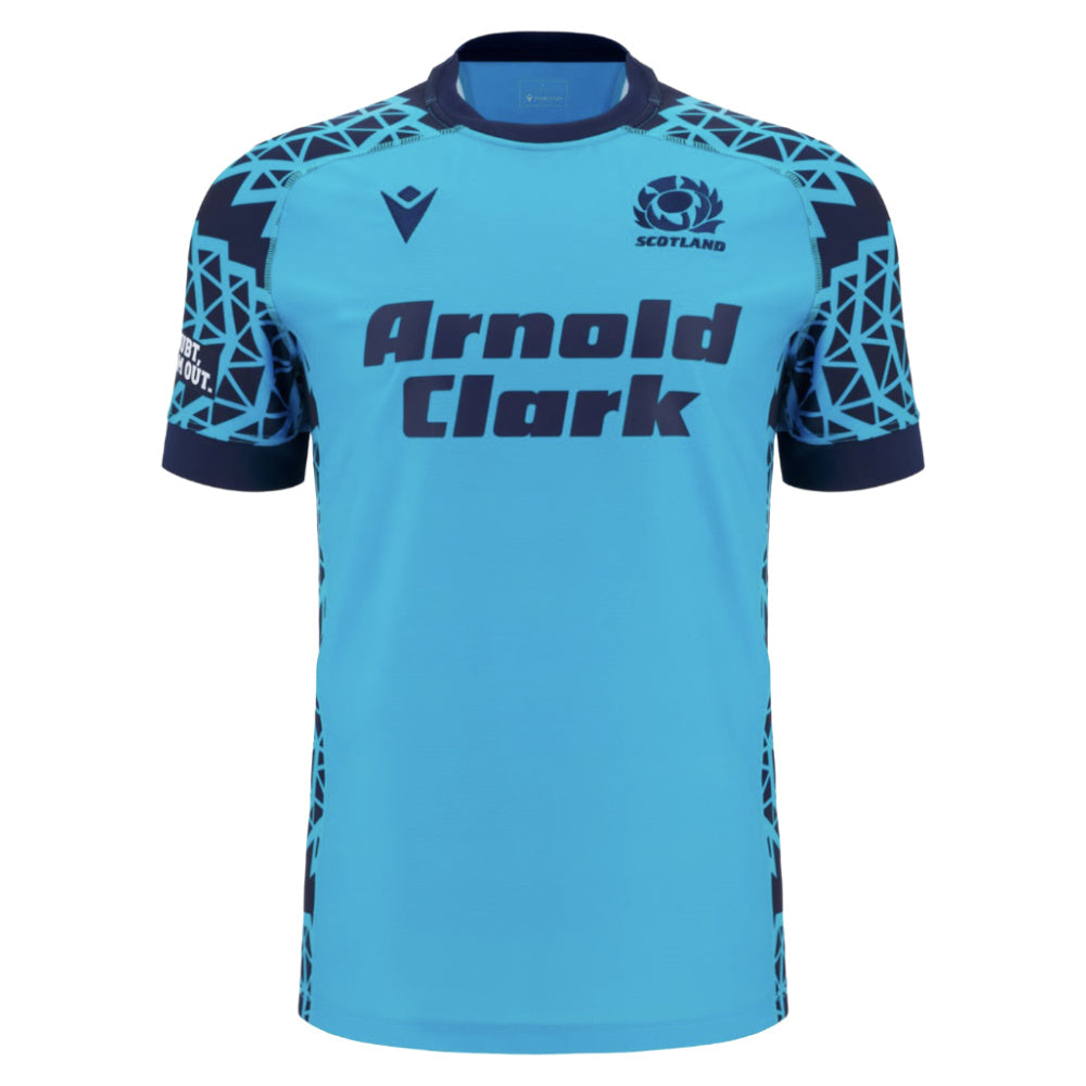 2025-2026 Scotland Rugby Training Jersey (Sky) (Your Name) Product - Hero Shirts Macron