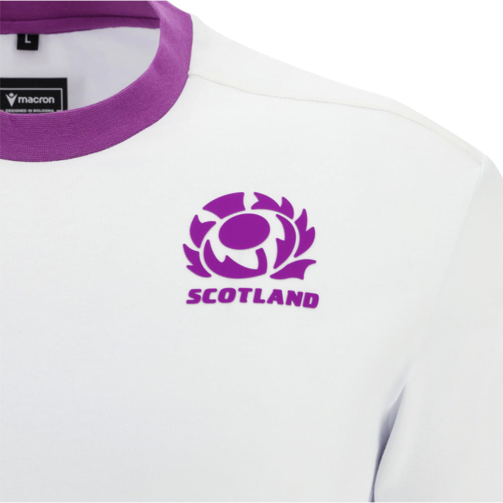2025-2026 Scotland Rugby Ath Cotton Tee (White) Product - T-Shirt Macron